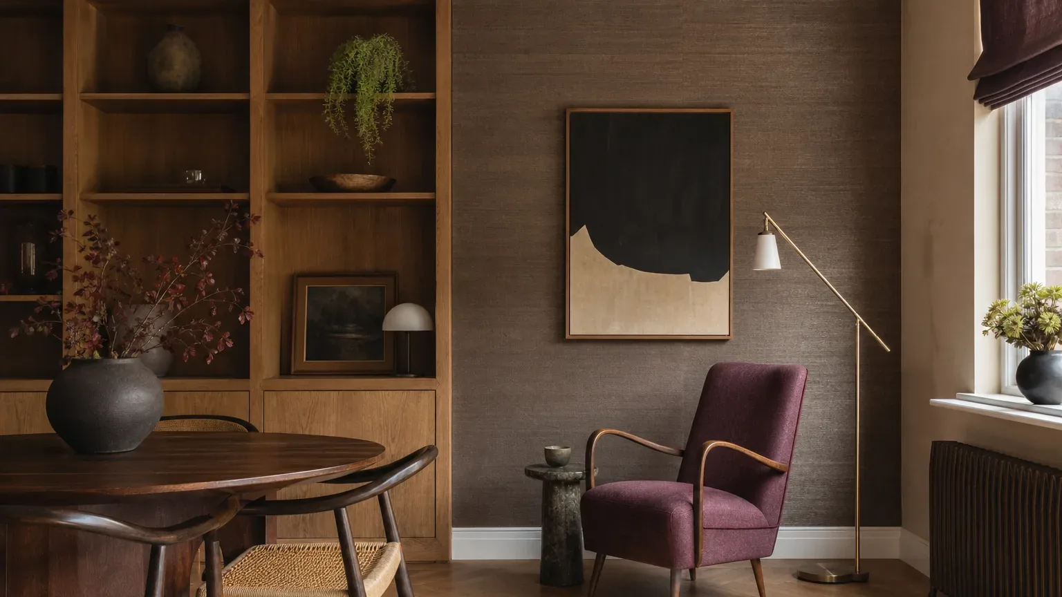 Illustrative AI-generated full-service interior design project image for a interior designer website demonstration